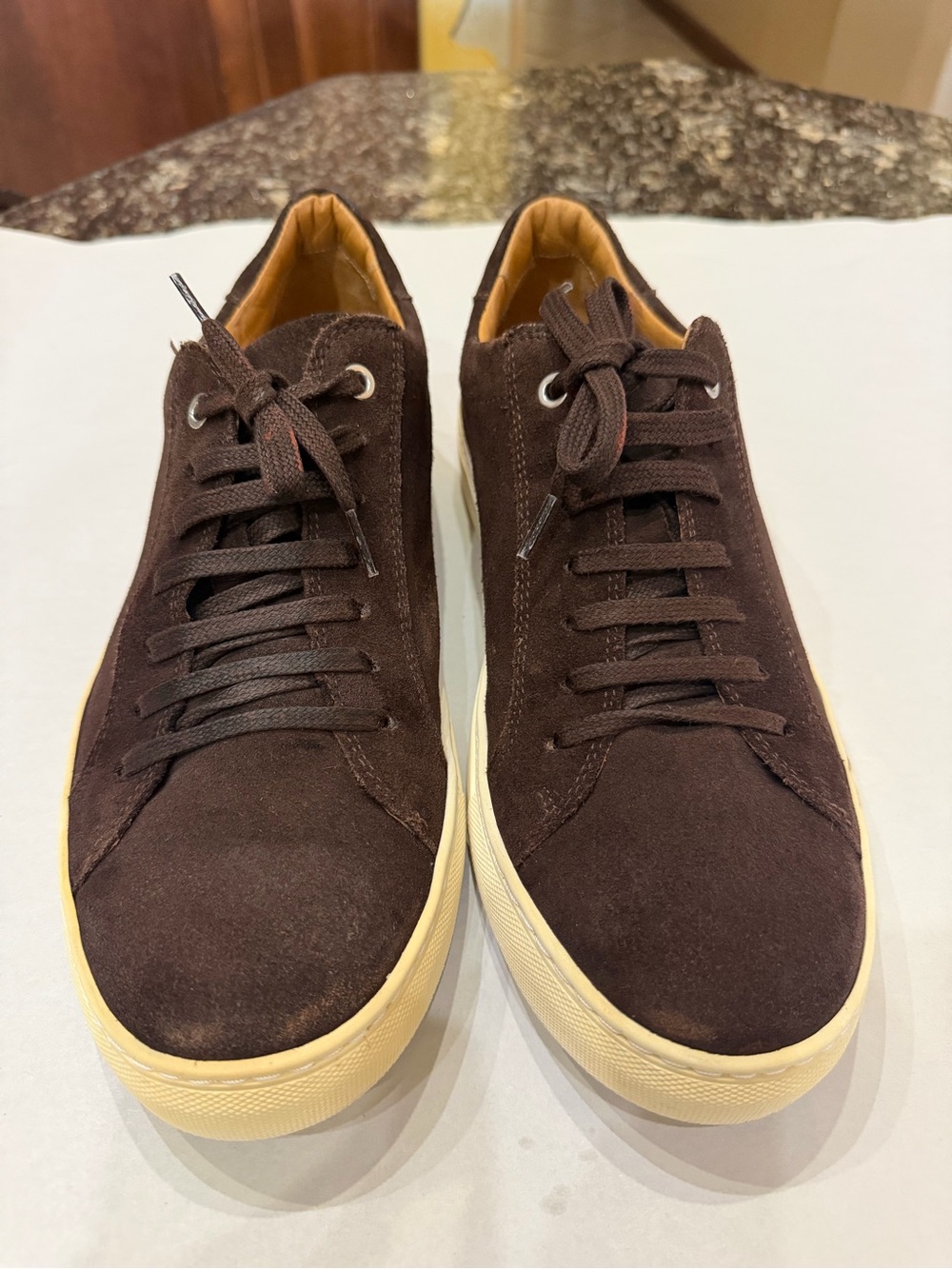 SuitSupply Men’s Brown Suede Leather Low Top Sneakers EU 43